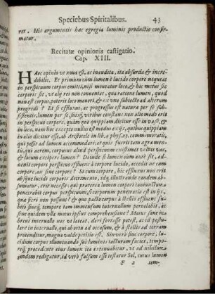 Recitatae opinionis castigatio. Cap. XIII.