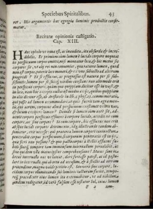 Recitatae opinionis castigatio. Cap. XIII.