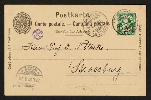 Postkarte vom 20.01.1902