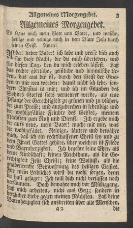 Allgemeines Morgengebet [- Kirchen-Collecten: Der Segen]