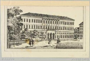 Das 1838 fertiggestellte Neue Postgebäude von Albert Geutebrück auf der Ostseite des Augustusplatz in Leipzig