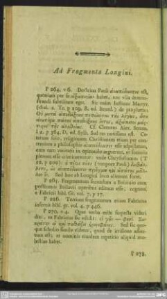Ad Fragmenta Longini