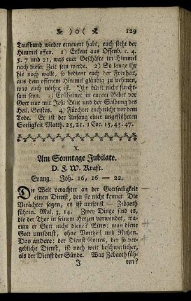 X. Am Sonntage Jubilate. Evang. Joh.16, 16-22.