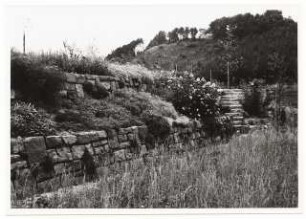 Garten Schindhelm, Kahla: Trockenmauern und Treppe