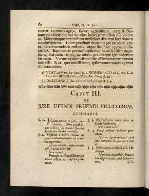 60-138, Caput III. De Jure Utendi Fruendi Villicorum