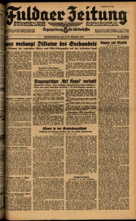 Ausgabe vom Samstag, den 15. November 1941.