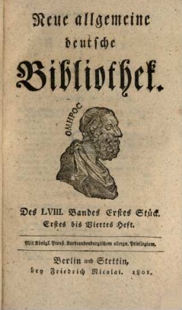 Neue allgemeine deutsche Bibliothek. 58. 1801