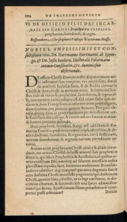 VI. De Officio Filii Dei Incarnati ...