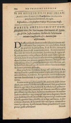 VI. De Officio Filii Dei Incarnati ...