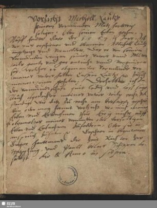 Vormundschaftsverzichterklärung des Michell Lautzs, datiert 1567.