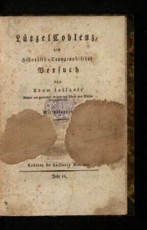 Lützel Coblenz, ein historisch topographischer Versuch
