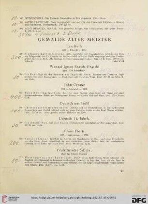 Gemälde alter Meister (Nr. 305-333)