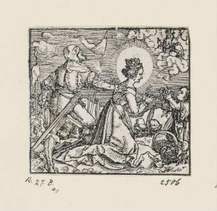 Heilige Dorothea, aus: "Sanctorum et martyrum Christi icones quaedam artificiosissimae", Frankfurt am Main 1551