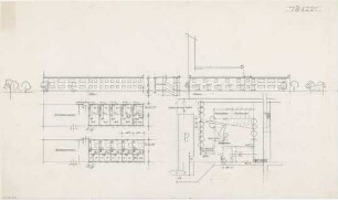 Döllgast, Hans; Marktsteft; Wettbewerb für ein Pfarrzentrum - Grundrisse; Lageplan; Nordseite; Südseite (Ansichten)