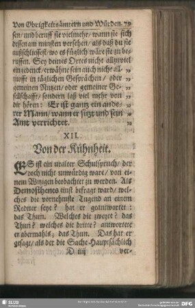 XII. Von der Kühnheit