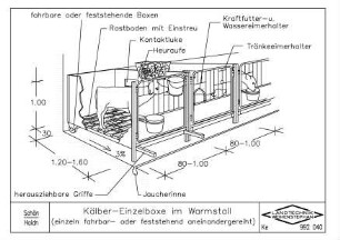 Kälber-Einzelboxe im Warmstall (einzeln fahrbar oder feststehend aneinandergereiht)