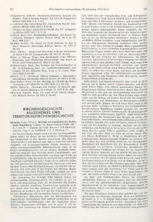 671-674 [Rezension] Beiträge zur Geschichte des Erzbistums Magdeburg
