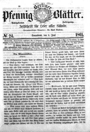 No. 24, Sonnabend, den 8. Juni