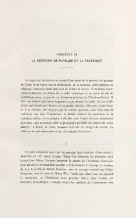 Chapitre XI. La peinture de paysage et la technique