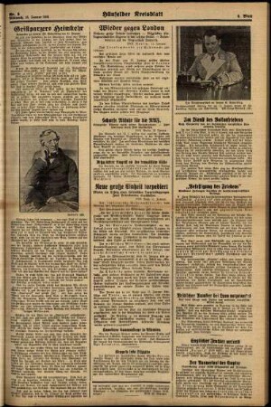 Zweite Ausgabe vom Mittwoch, den 15. Januar 1941.