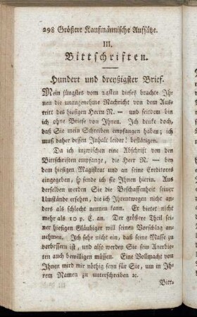 III. Bittschriften.
