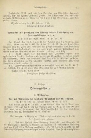 III. Abschnitt. Ordnungs-Polizei