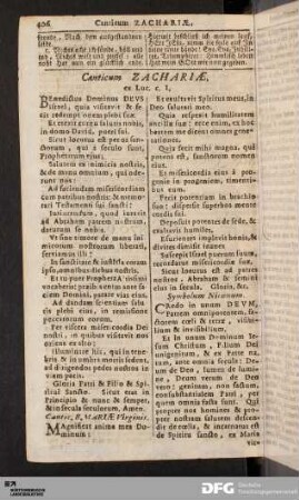 Canticum Zachariae.