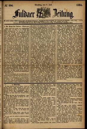 Ausgabe vom Dienstag, den 08. Juli 1884.