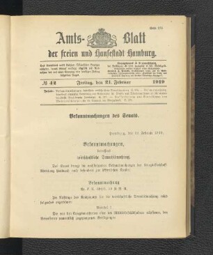 No.42, Freitag, den 21. Februar 1919