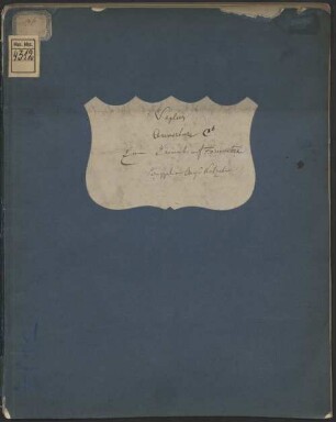 Der Eremit auf Formentera, Excerpts, orch, timp, SchV 134 - BSB Mus.ms. 4312 : [label on cover, by Schafhäutl:] Voglers // Ouvertüre C b // zum Eremiten auf Formentera // Singspiel v Aug v Kotzebue [title page:] Ouverture // til // Eremiten Ouvertüre zur [added by Schafhäutl: "Kotzebues"] Oper: Der Eremit auf Formenterra // ein musiklaisches Gemälde, das mit einem Sturm // anfängt und mit der Meeresstille endigt // um die erste Szene der durch Schiffbruch allda // gelandeten Fremdlinge vorzubereiten // aG // Vogleri