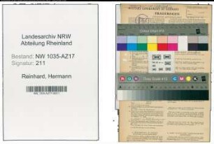 Entnazifizierung Hermann Reinhard , geb. 12.03.1902 (Bergmann)