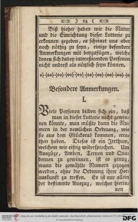 Besondere Anmerkungen