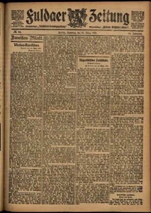 Zweite Ausgabe vom Samstag, den 18. März 1905.