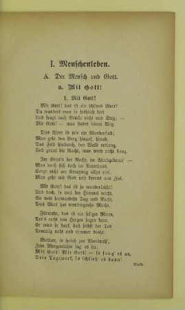 I. Menschenleben