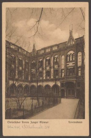 Ansichtskarte Vereinshaus "Christlicher Verein Junger Männer", Wilhelmstraße 34