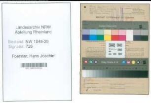 Entnazifizierung Hans Joachim Foerster , geb. 22.12.1910 (Beamter)
