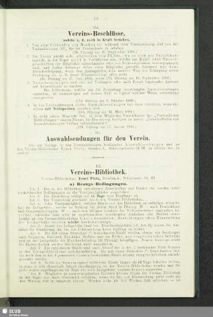 IId. Vereins-Beschlüsse