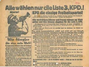 Überregionale Flugblätter der KPD zur Reichstagswahl 1932