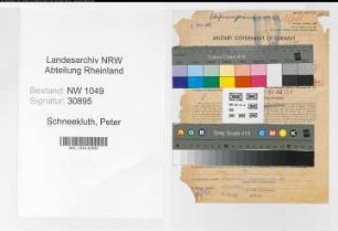 Entnazifizierung Peter Schneekluth , geb. 02.01.1890 (Steuersekretaer)