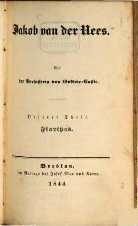 Jakob van der Nees : Von der Verfasserin von Godwie-Castle. (Henriette Paalzow), 3