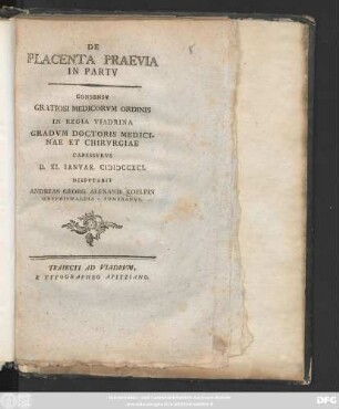 De Placenta Praevia In Partv