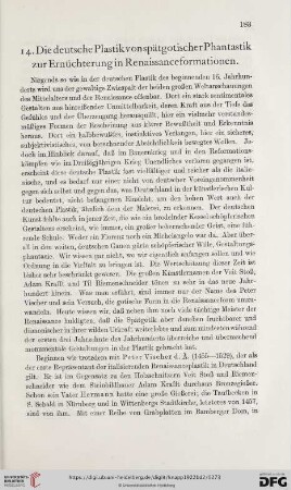 14. Die deutsche Plastik von spätgotischer Phantastik zur Ernüchterung in Renaissanceformationen