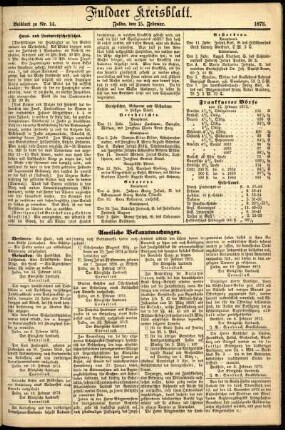 Zweite Ausgabe vom Samstag, den 15. Februar 1873.