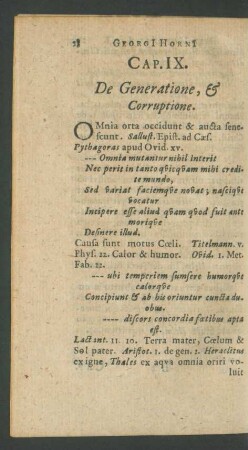Caput IX. De Generatione, & Corruptione.