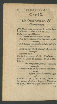 Caput IX. De Generatione, & Corruptione.