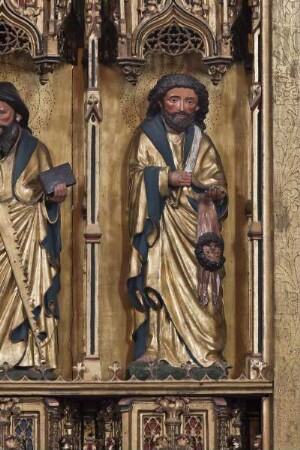 Hochaltar des Frankfurter Doms — Rechter Flügel: Vier Heilige und vier Kirchenväter — Apostel Bartholomäus