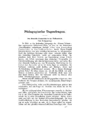 Pädagogische Tagesfragen