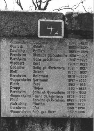 Grabstein 4 (Index: 100114558) Besonderheit: Gedenkstein: Grabstein 4A