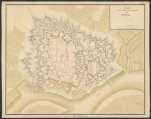 Plan von der Stadt und Citadelle von Wesel
