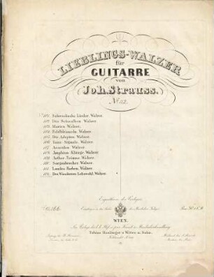Lieblings-Walzer für Guitarre. 112, Des Wanderers Lebewohl : Walzer, 237tes Werk